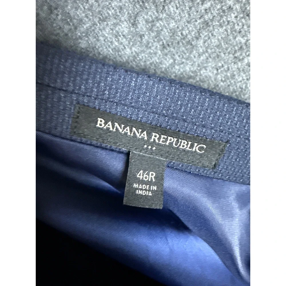 Banana Republic‎ Navy Textured Slim Fit Blazer Suit Jacket Men Size 46R Manager